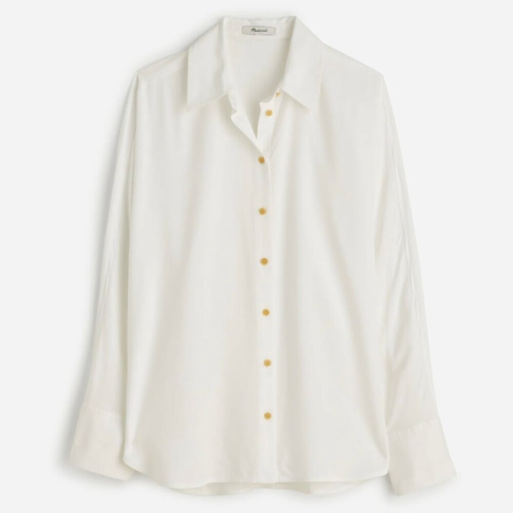 Madewell Relaxed Dolman Button-Up Shirt Natural Large NWT